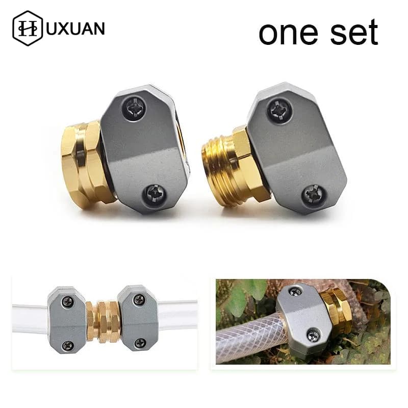 Zinc Aluminum 5/8-3/4 Inch Garden Hose Connector Water Pipe Repairer Male Female Connector Set With Sealing Rings
