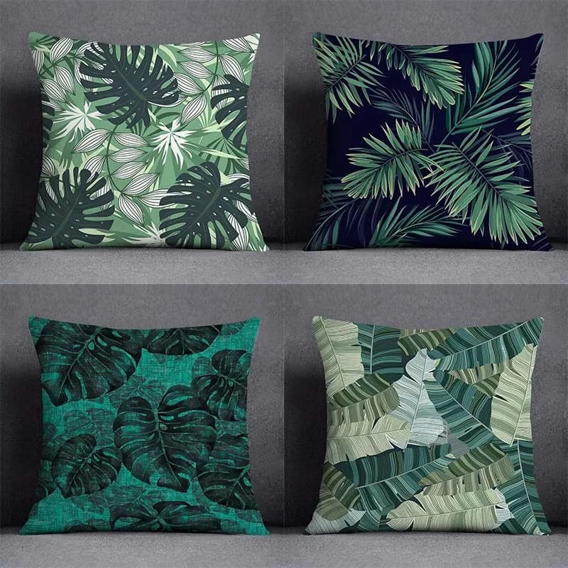 Exotic Tropical Leaf Pattern Pillow Covers Pattern Cushion Cover Suitable for Sofa Bedroom Car Pillow Cover