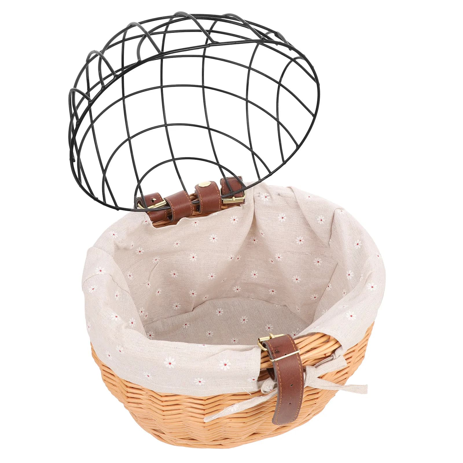 Pet Bike Basket Durable Removable Front Carrier Bag for Cycling Large Capacity Safe Comfortable Dog Cat Seat Basket