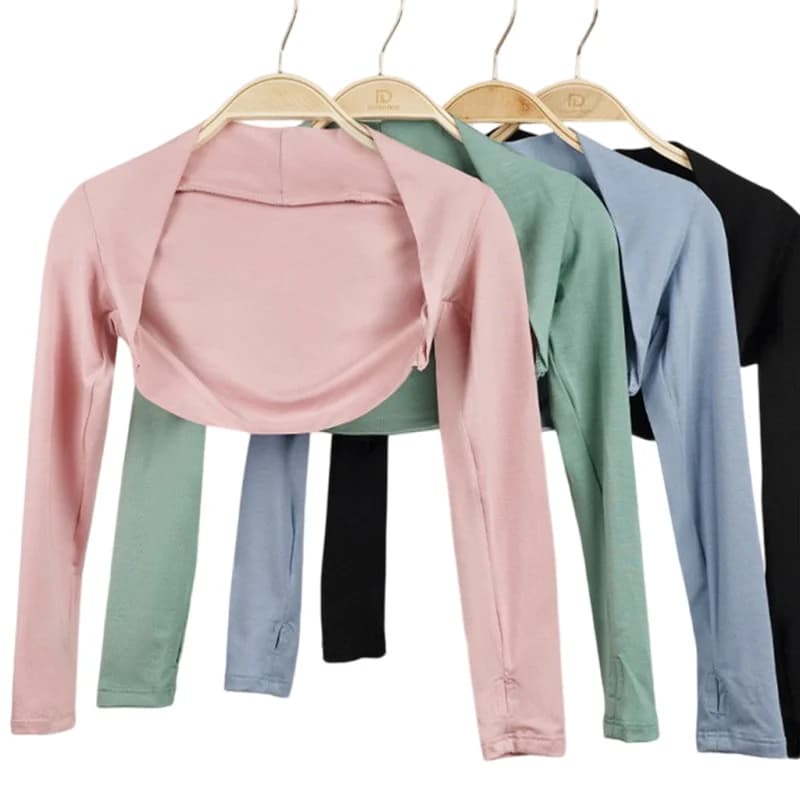 Maglione da ballo avvolgente per ragazza Giacca da riscaldamento per balletto morbido rosa per body Manica lunga Bolero Cardigan Coprispalle Top corto aperto sul davanti per bambini