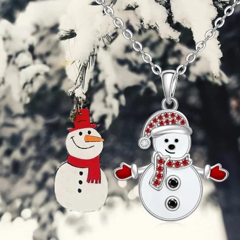 European and American New Christmas Cartoon Fun Snowman Necklace for Holiday Gifting Fashion Cute Deer Ear Stud For Women KOFSAC