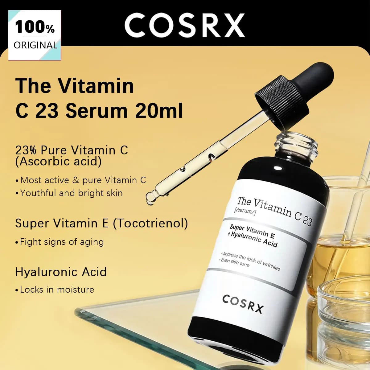COSRX The Vitamin C 23 serum 20ml, Mild Use Feel, Prep Skin Care, Comfort Skin Touch, Korean Cosmetics, Korean Skincare