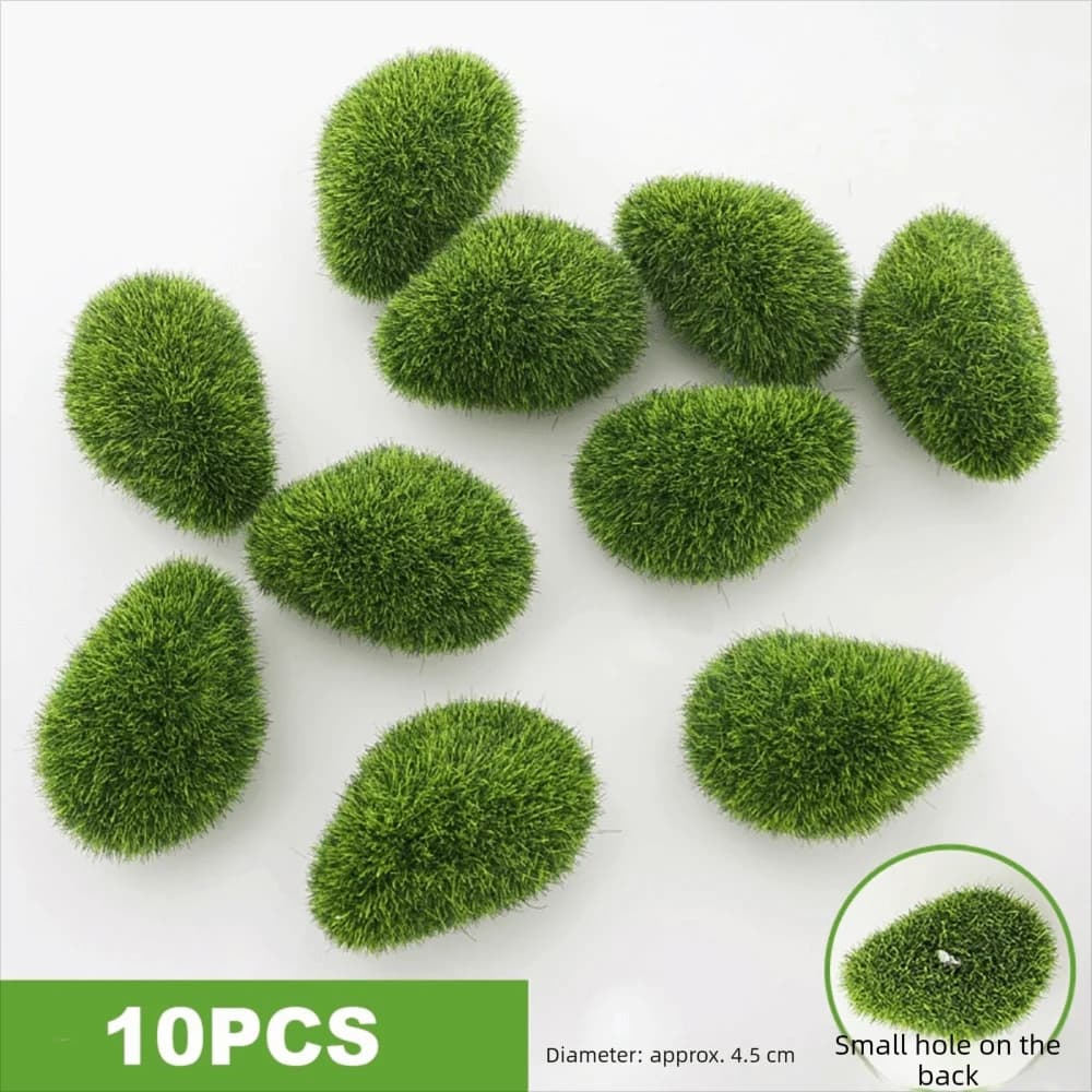 2/4/6/10 Green Artificial Musk Rocks, Ornament Bonsai in Foam Floccata, Mini Musk Stone for Modelling, Ecosystem Aquarium