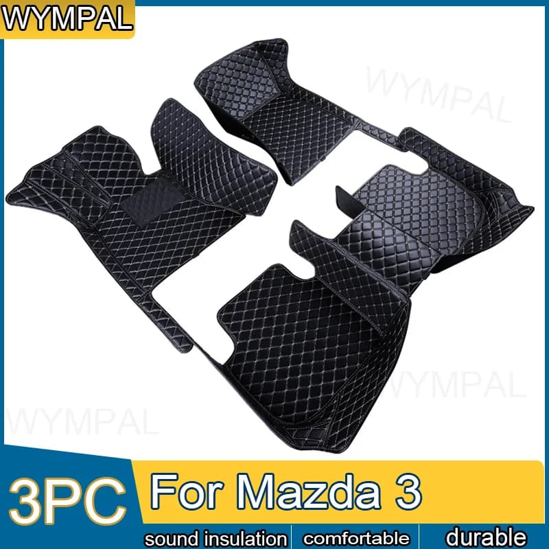 Car mats for Mazda3 Mazda 3 BK 2004 ~ 2009 Car rugs waterproof durable luxury leather mat Set complete accessories for Auto