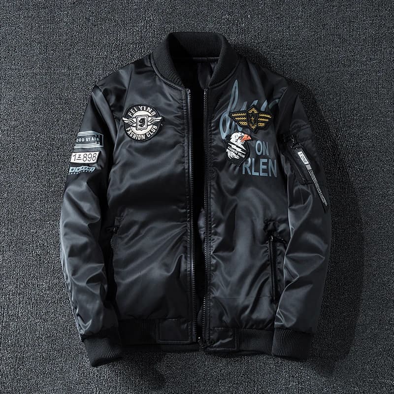 Giacca da uomo Air Force MA1 autunno/inverno, trendy, reversibile, leggera, taglie forti, stile baseball