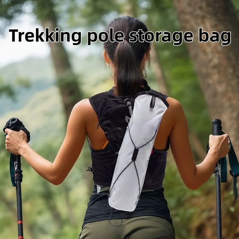 1PC Lightweight Waterproof Trekking Poles Carry Bag Portable Hiking Storage Bag Suitable for Vest Backpacks And Cane