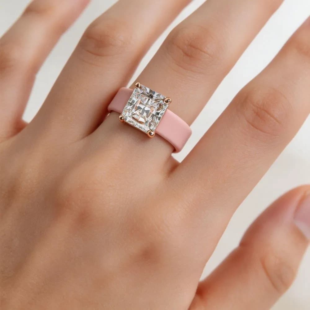 Elegante Anello Geometrico da Donna, Anello Nuziale con Grande Zircone e Strass, Anello in Cristallo di Lusso Leggero per Uso Quotidiano