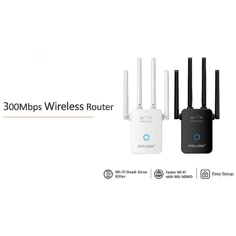 PIXLINK WR32Q Ripetitore WiFi Ripetitore di segnale Estensore wireless Ripetitore 300Mbps Amplificatore di segnale WiFi Home Enhancer Doppia antenna