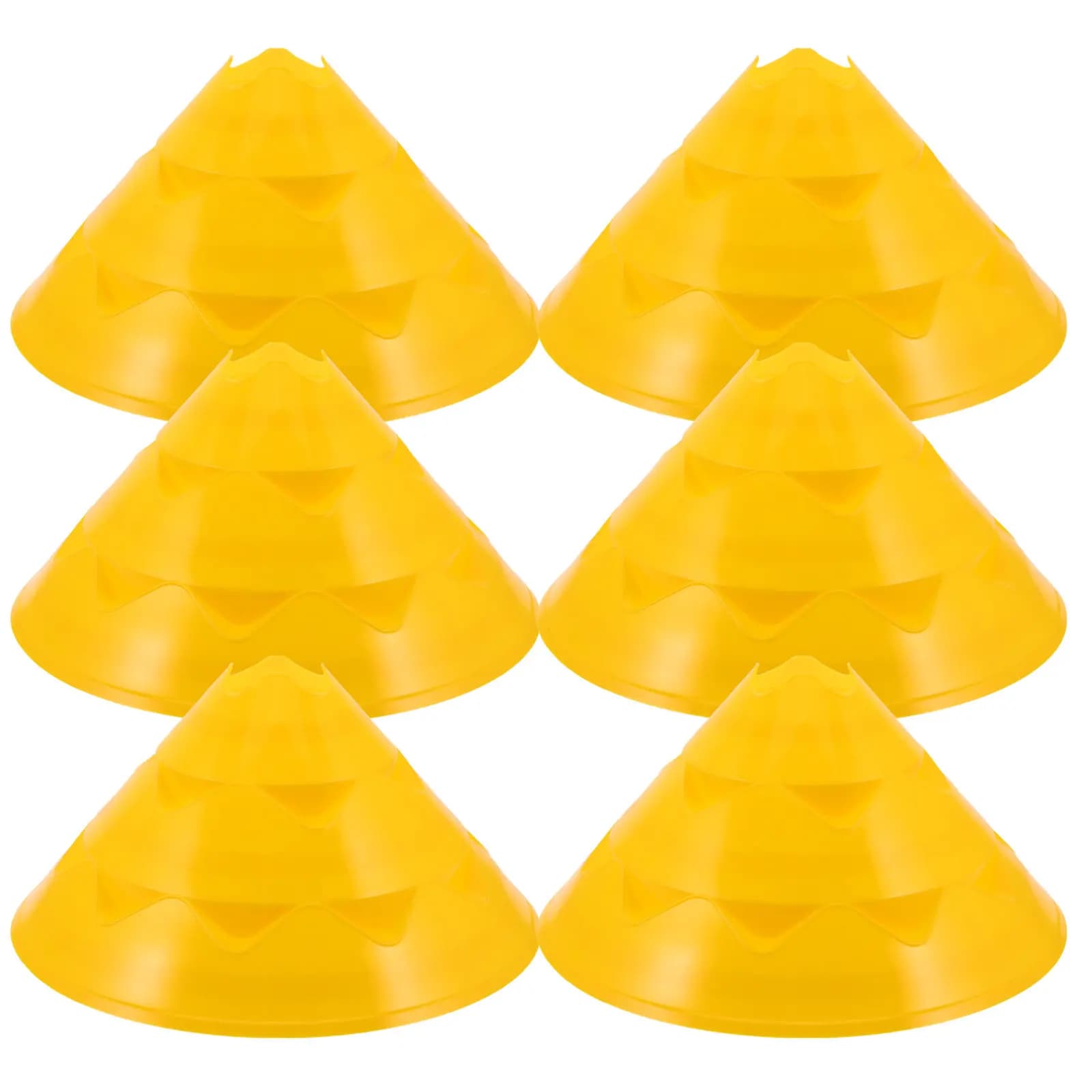 6Pcs Soccer Training Cones 11.59x7.39 Yellow Agility Markers for Football Basketball Drills Sports Practice Field Cone