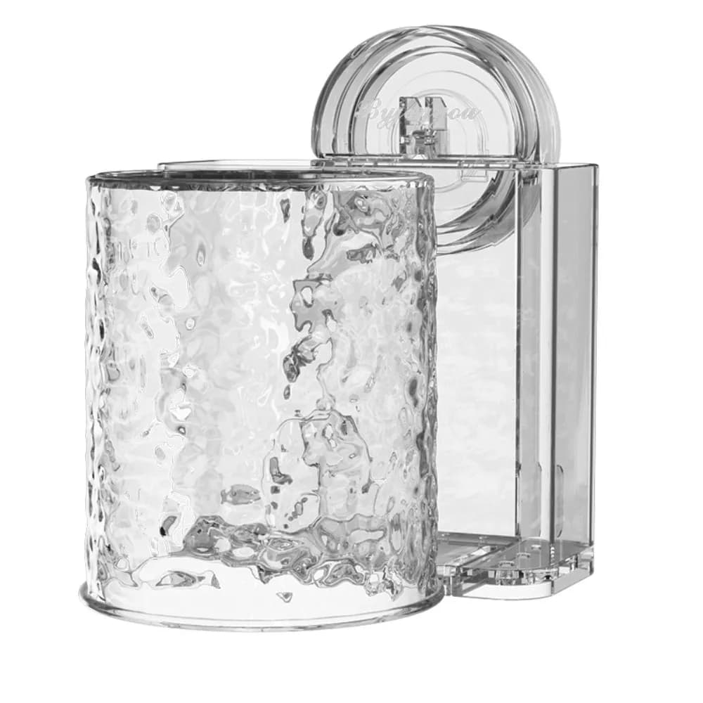 Porta spazzolino a ventosa impermeabile Dispenser per spazzolino a parete con scarico rapido con tazza riutilizzabile Risparmia spazio