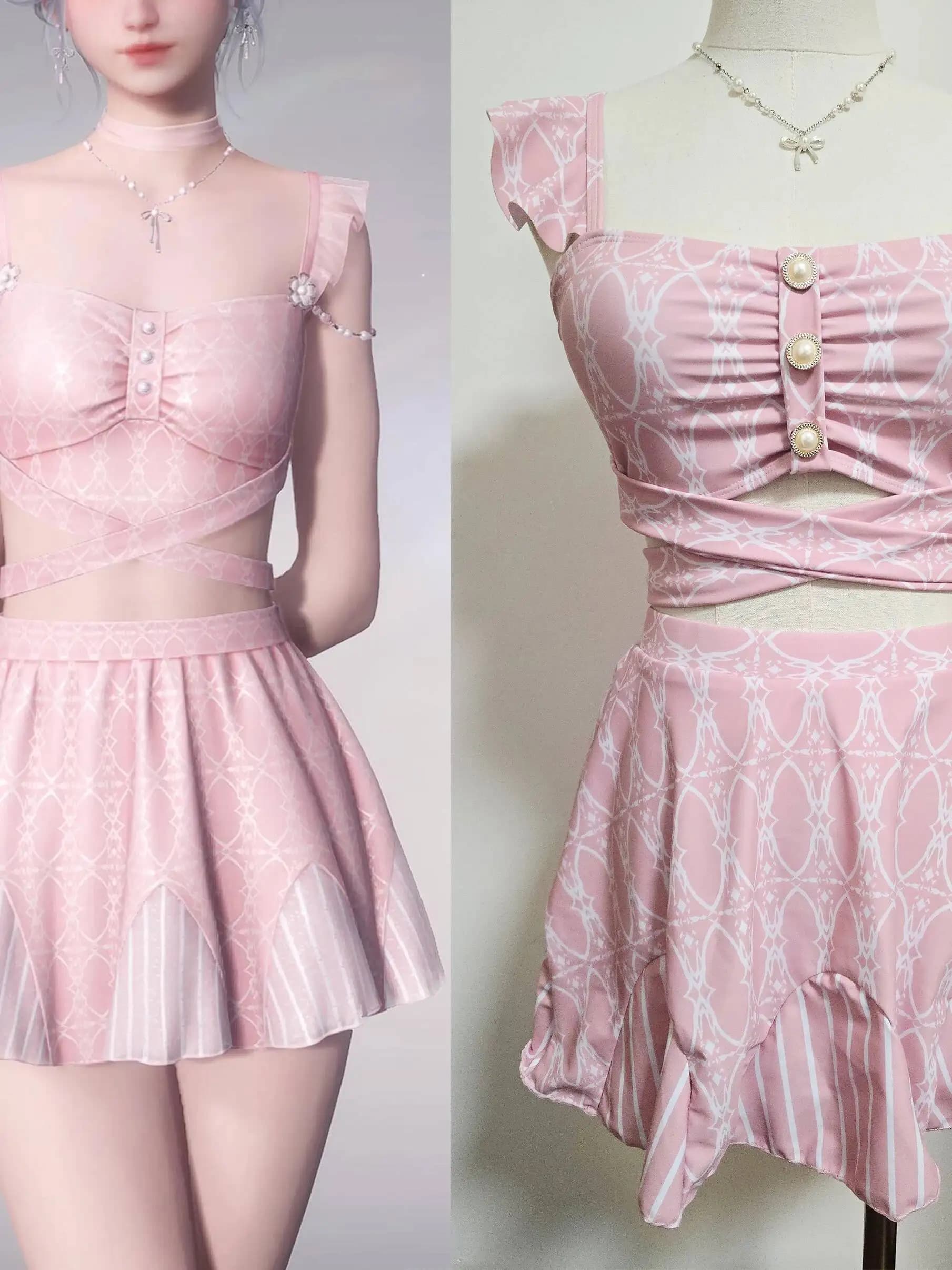 Nuovo Costume da Bagno Love And Deepspace Sylus Qin Che Xiaolihua Yu Jinglan per Festa, Carnevale, Halloween, Cosplay Rosa