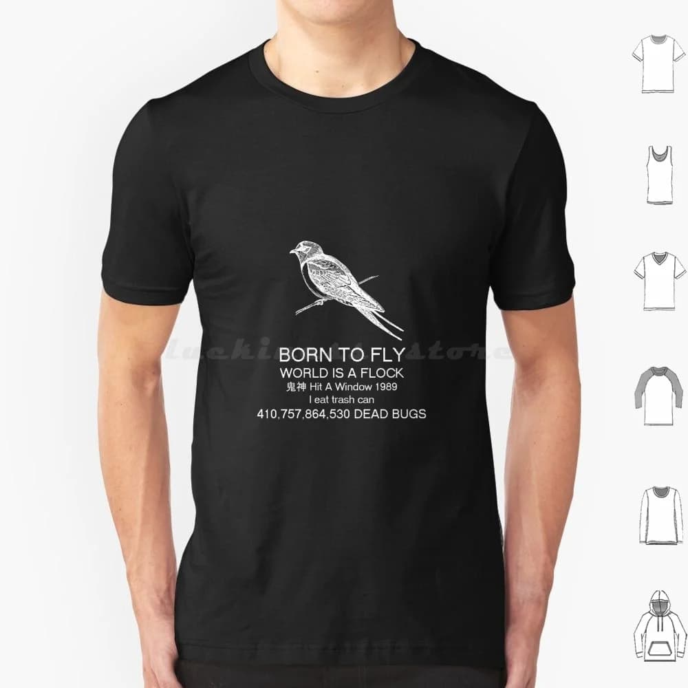 Maglietta bianca Born To Fly Safe per uomo, donna, bambino, 6XL, Born Fly Born To Die, meme divertente