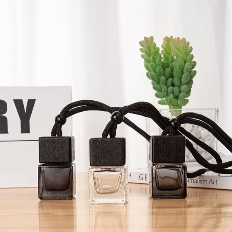 Square Stitching Empty Bottle Essential Oil Diffuser For Car Fragrance Deodorant For Environments Perfume Bottle Perfume Accessories For Ornaments