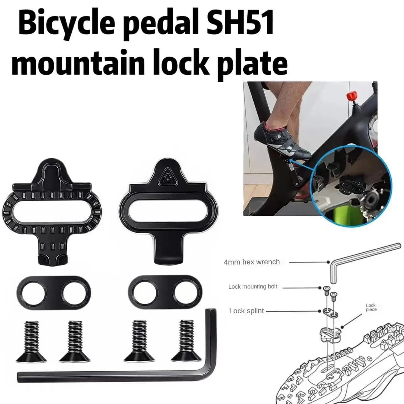 Tacchette per scarpe da ciclismo MTB compatibili con pedali SHIMANO SPD SH51 per mountain bike