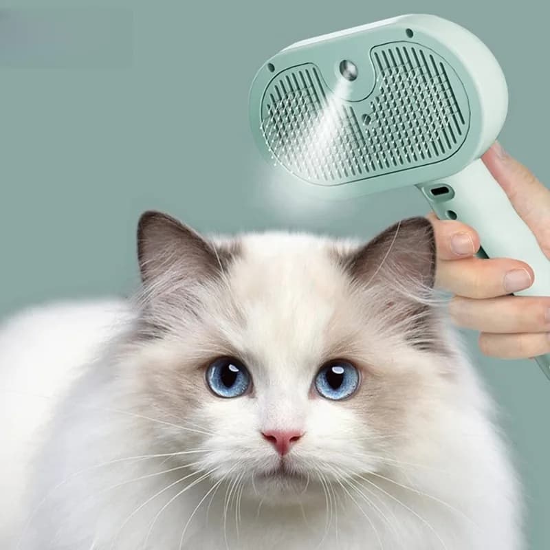Spazzola per toelettatura spray a vapore pulita per animali domestici per cani - Spazzola a vapore di lusso per una cura efficace di toelettatura, pulizia e rivestimenti per cani