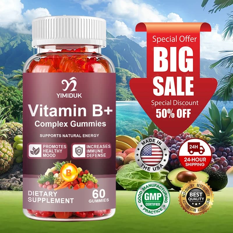 Complementary Vitamin B Rubber Tablets, Vitamin B Supplement Complex for Women and Men, Vitamin B Rubber Tablets for Energy and Health
