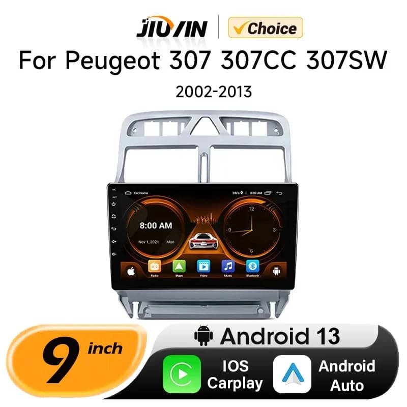 JIUYIN autoradio per Peugeot 307 307CC 307SW 2002 - 2013 wireless CarPlay Android Auto Auto sistemi intelligenti No 2 din 2din DVD