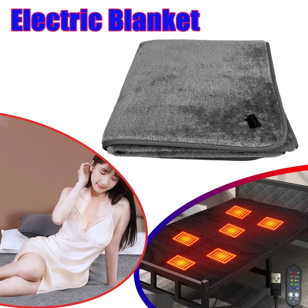 Tappetino Riscaldante USB Tipo C 10W, Coperta Elettrica DC Portatile e Lavabile, Materassino in Peluche per Casa, Ufficio, Viaggi e Campeggio