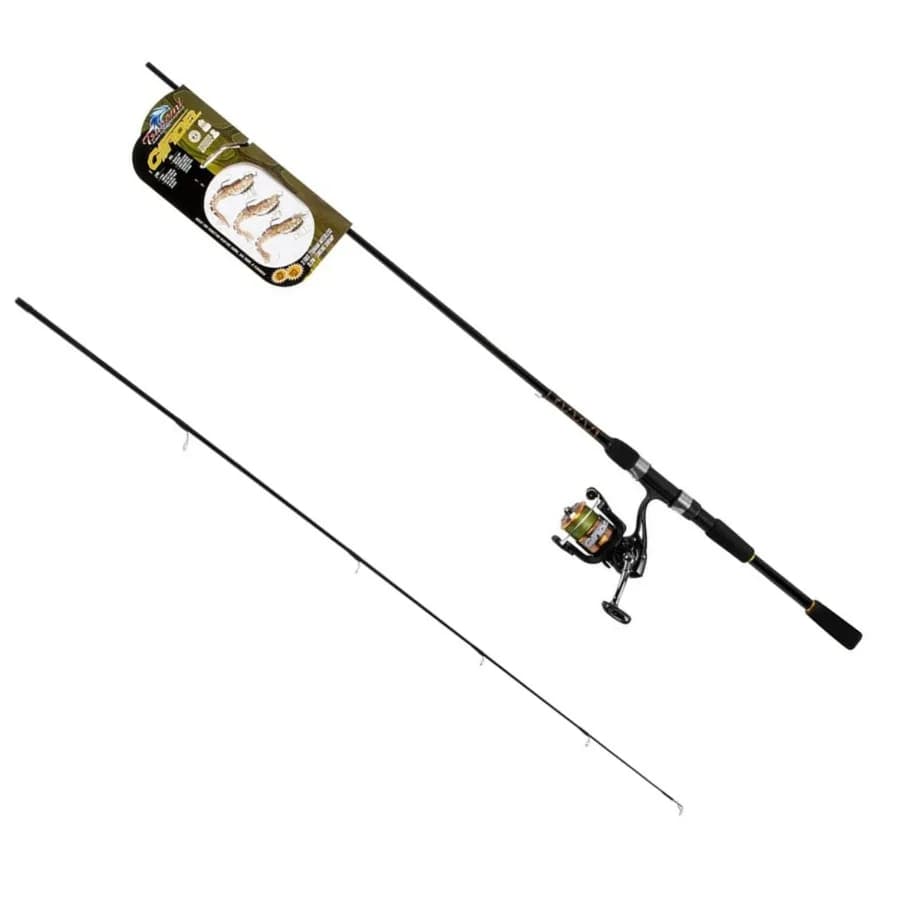 Combo da Pesca Citadel II in Fibra di Vetro, Canna da 7' per Gamberetti con Mulinello per Pesca in Acqua Salata, Acqua Dolce e Shorecasting Costiero, Durevole