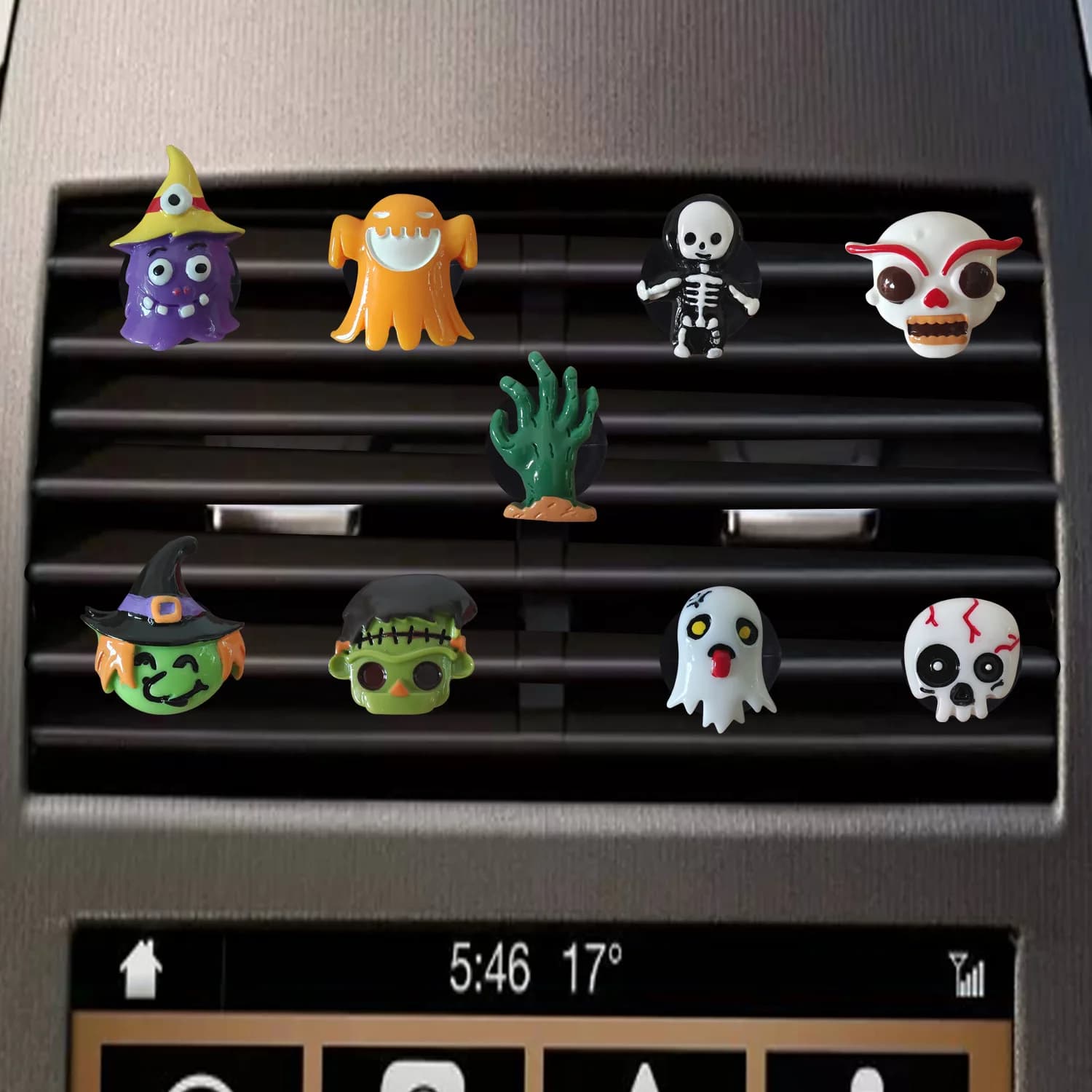 9 pcs/set Skull Auto air conditioner Outlet decoration skull perfume Deodorant clip for Auto Tuyere fragrance ornament for Car
