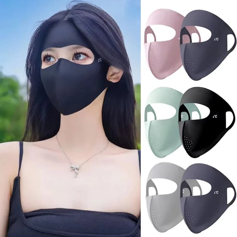 1-10PCS Cooling Breathable UV Protection Face Mask Lightweight Stretchy Full Face Balaclava for Men Women Outdoor Beach Sports
