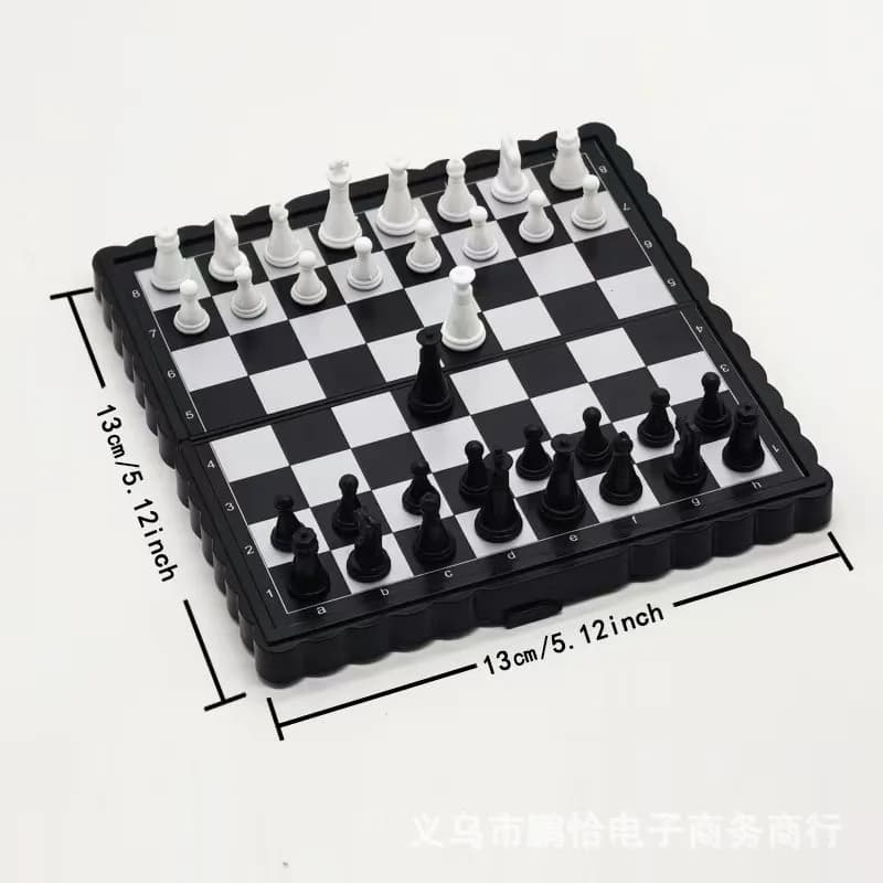 Mini Portable Folding Magnetic Chess Set 13x13cm ABS Material Travel Chess Board Game For Kids Adults Gift