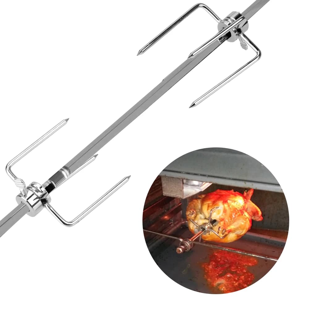 2pcs/set Stainless Steel BBQ Forks Charcoal Chicken Grill Rotisserie Meat Fork Rotisserie BBQ Forks