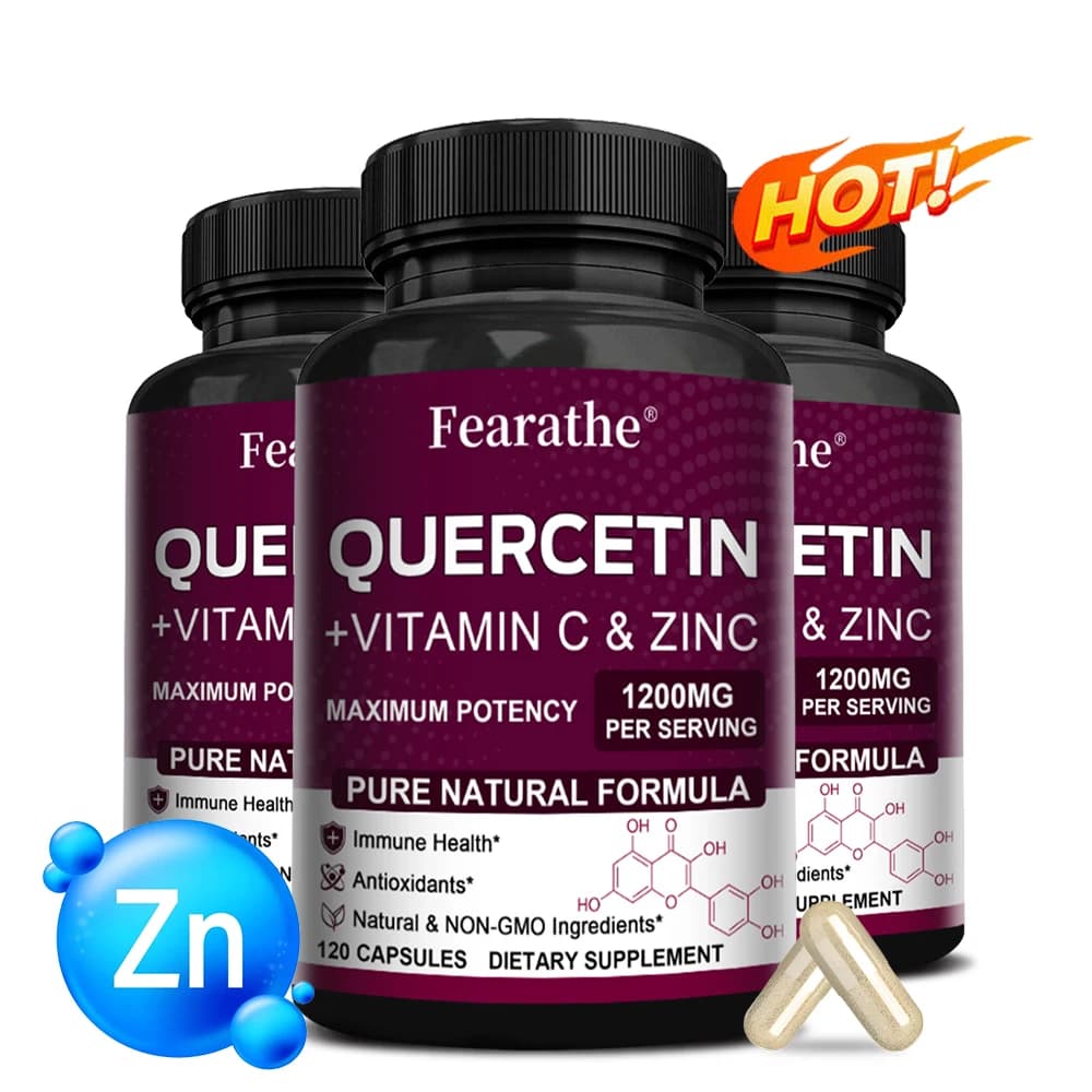 Integratore di Zinco e Quercetina ad Alta Potenza con Vitamina C per il Supporto Immunitario degli Adulti, Senza OGM e Senza Glutine, 120 Capsule
