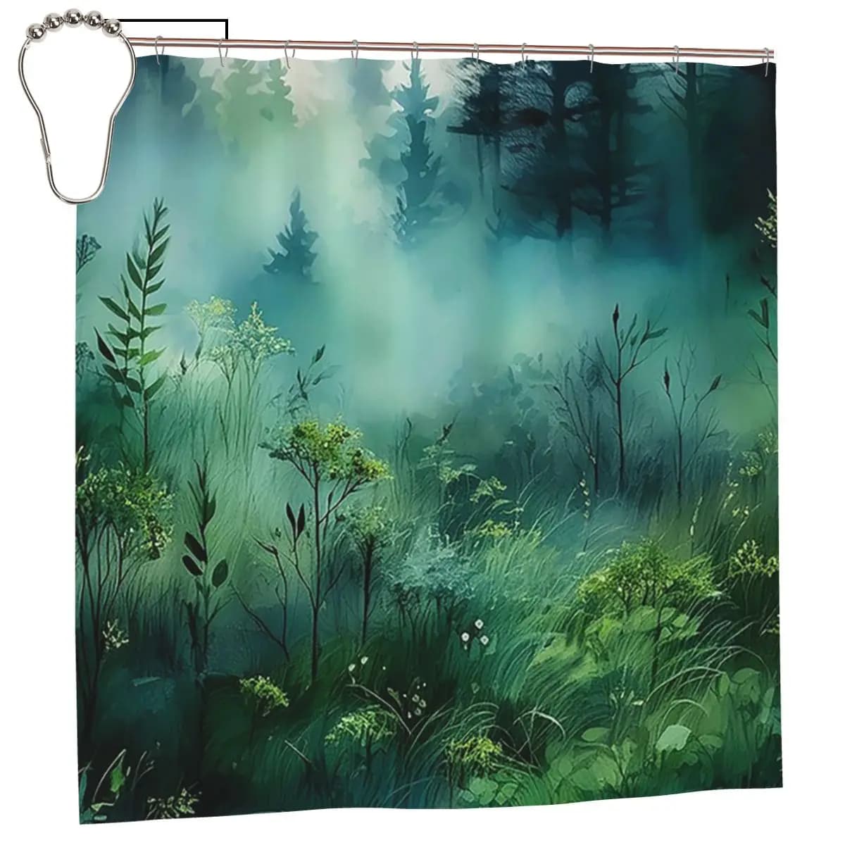Tenda da Doccia Woodland Light 8 in Poliestere Impermeabile con Ganci