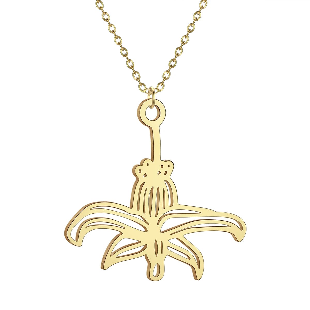 Raw Brass Flowers Charm Necklace For Women Bohemia Jewelry Ladies Mother Choker Necklace