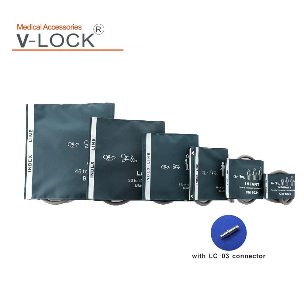 Popular NIBP cuff kit for adult adult baby newborn cuff for blood pressure with LC03 connector for patient