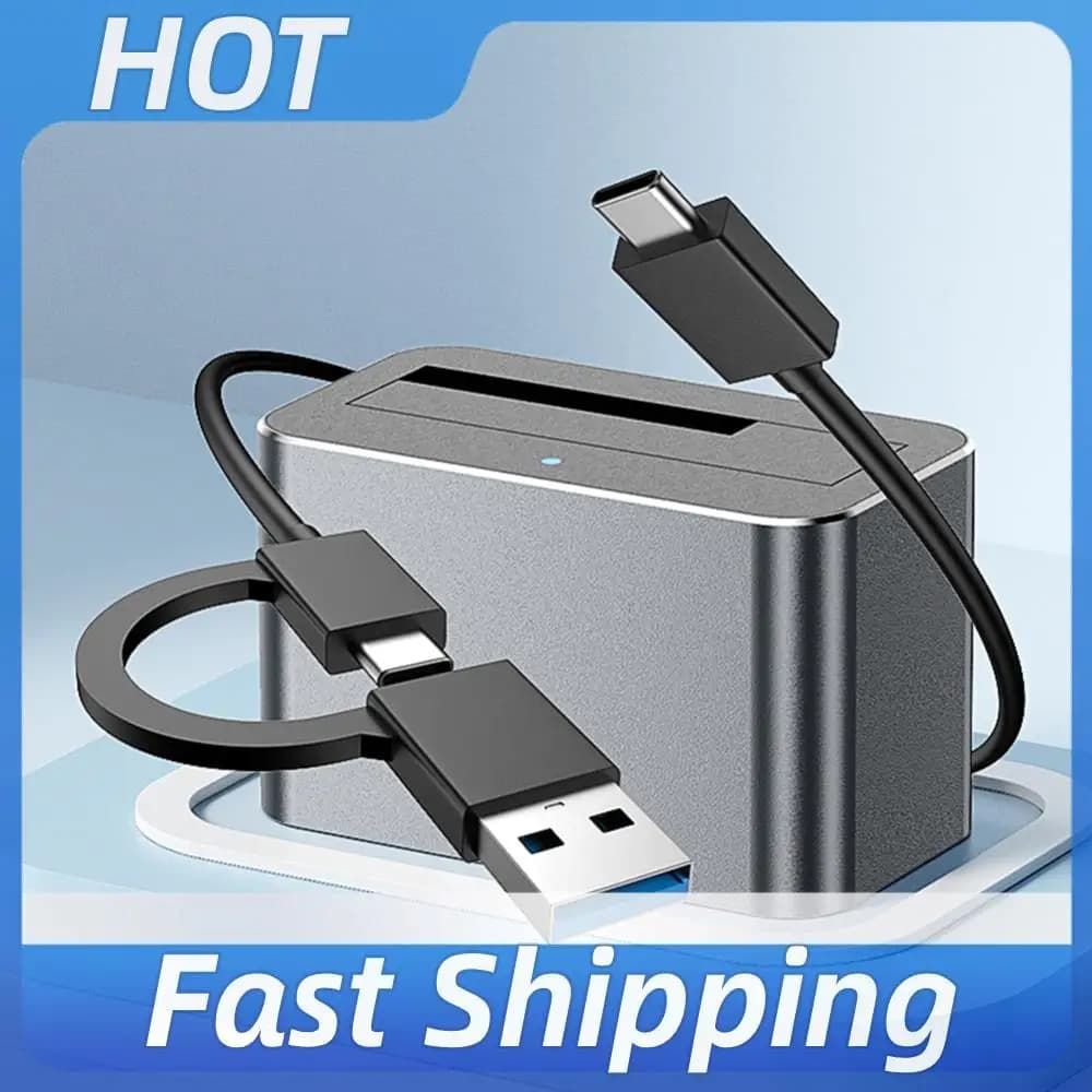 Docking Station per Hard Disk, Convertitore Lettore USB 5Gbps, Box Esterno per Dischi SATA/SAS da 2.5 e 3.5 Pollici, Case per HDD/SSD
