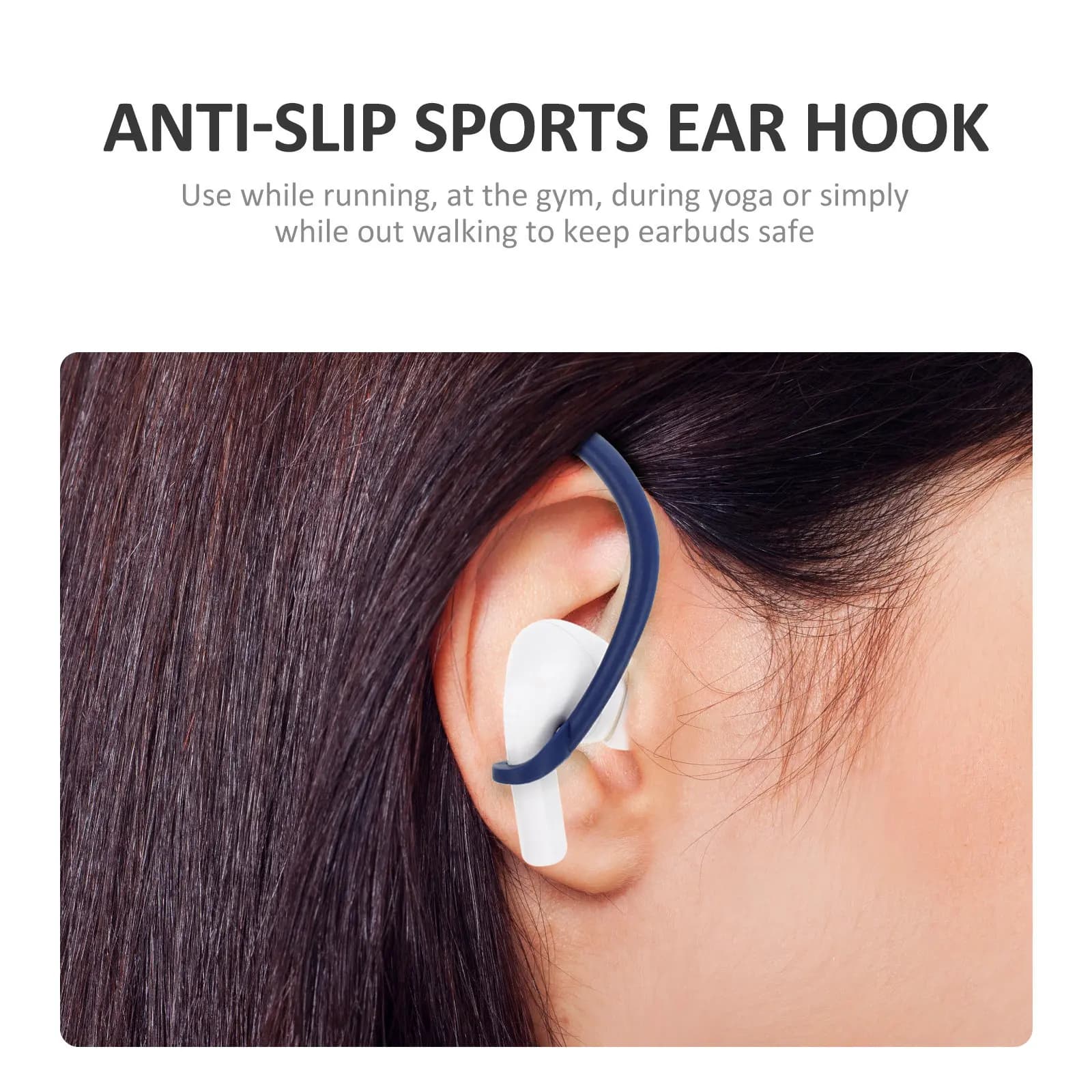 2 Paia di Ganci Auricolari in Silicone Anti-Smarrimento per Auricolari Wireless, Supporto Sicuro e Confortevole per la Corsa, Palestra, Yoga e Sport