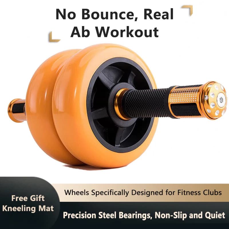 Luxury Stainless Steel Bearing Belly Wheel Home Slimming Ab Roller Exercise Ab Wheels