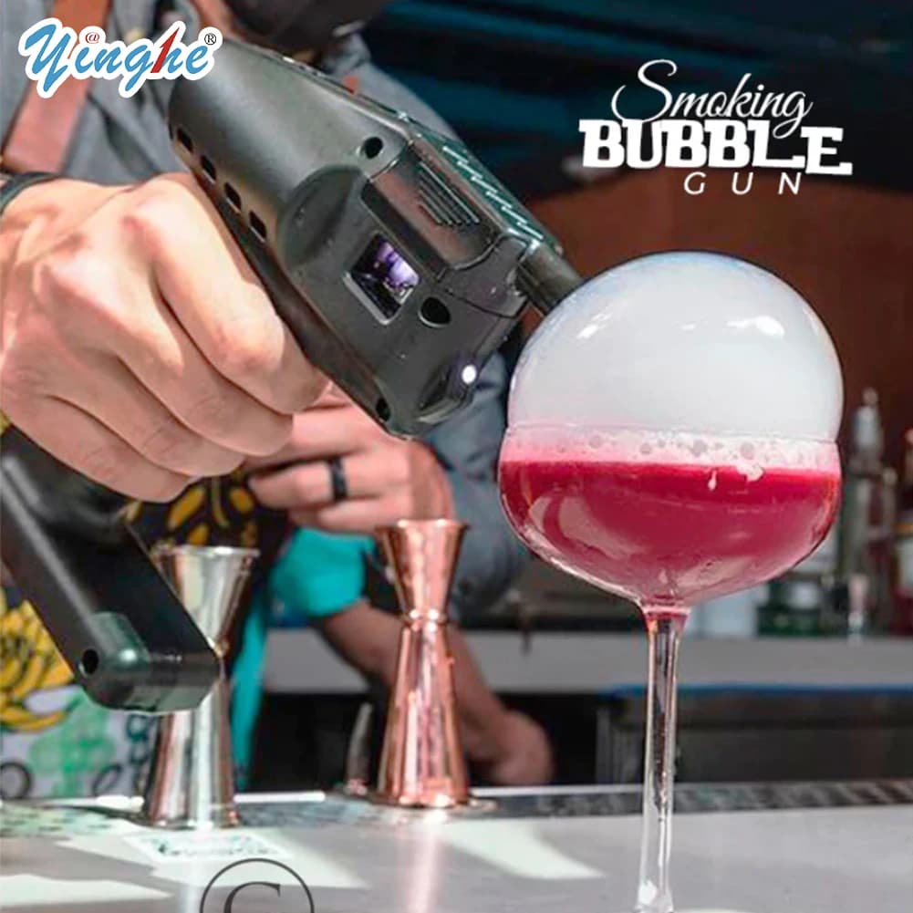 Bar Miscelatore per vino Pistola per bolle affumicate portatile Macchina per sbavare Macchina per fare il fumo Macchina per bolle di cucina molecolare per cocktail