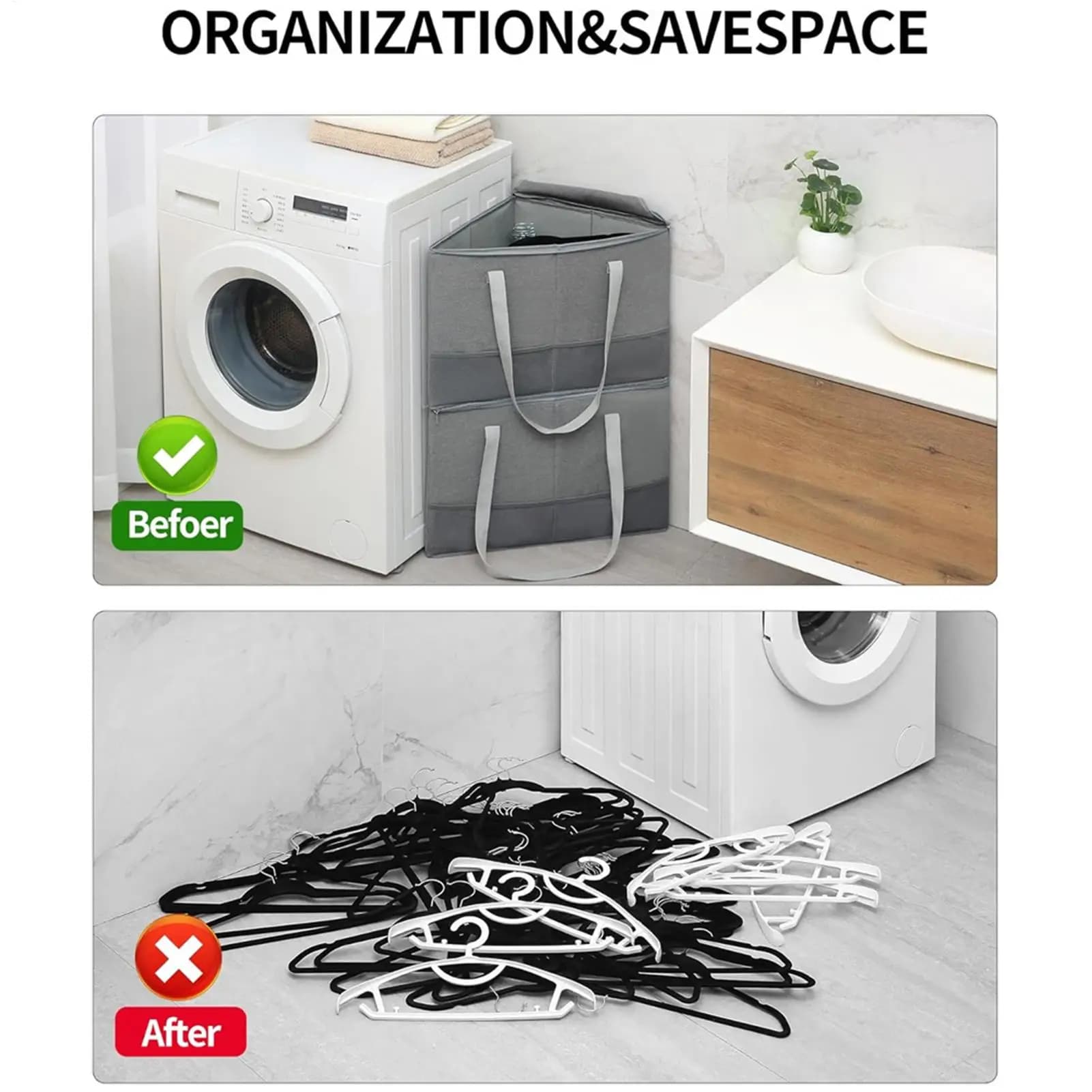 Hanger Organizer Triangle Dress Container Multifunctional Folding Hard Container for Laundry Wardrobe Bedroom Scale