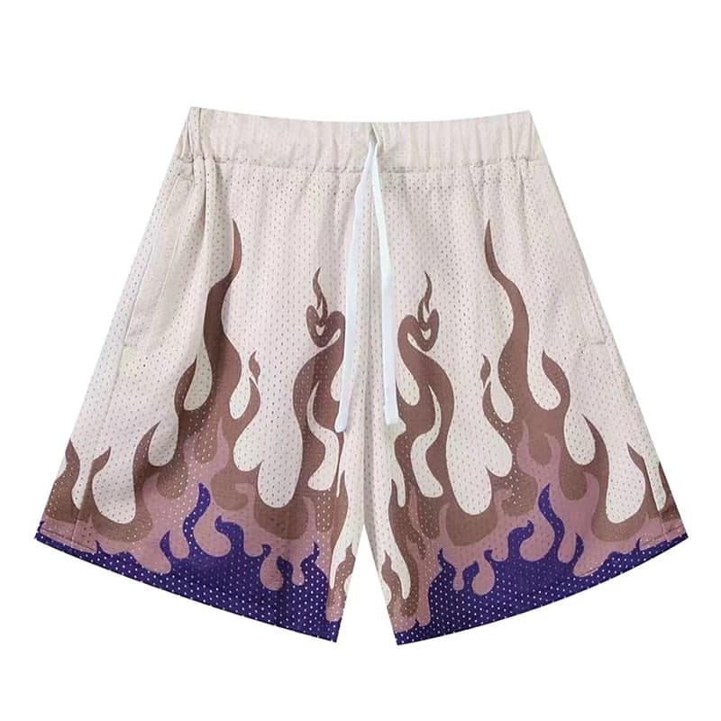 Trend Flame Graphic Short Pants For Men Fashion Summer Hip Hop 3D Printed Beach Shorts Cool Streetwear Harajuku Swim Trunks