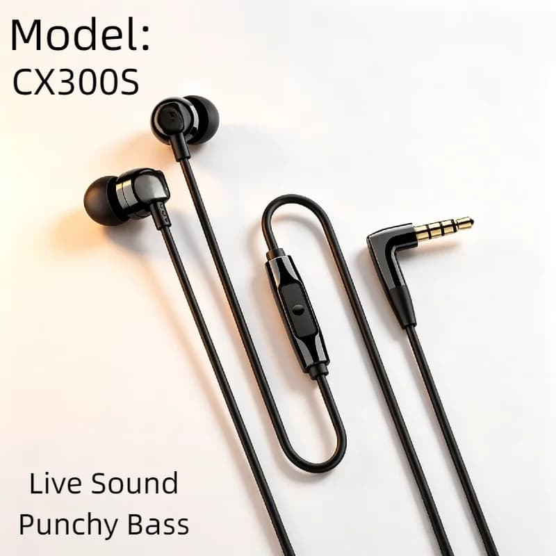 CX300S 2026 Nuove Cuffie In-Ear con Controllo Intelligente, Isolamento Acustico, Suono Puro per Gaming e Musica, Senza Grovigli