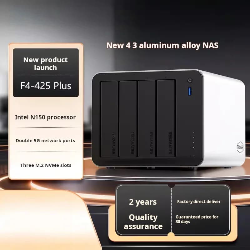 F4-425 Plus 4-bay NAS + 3 solid-state hard drives for home use - network storage host server for AI expansion