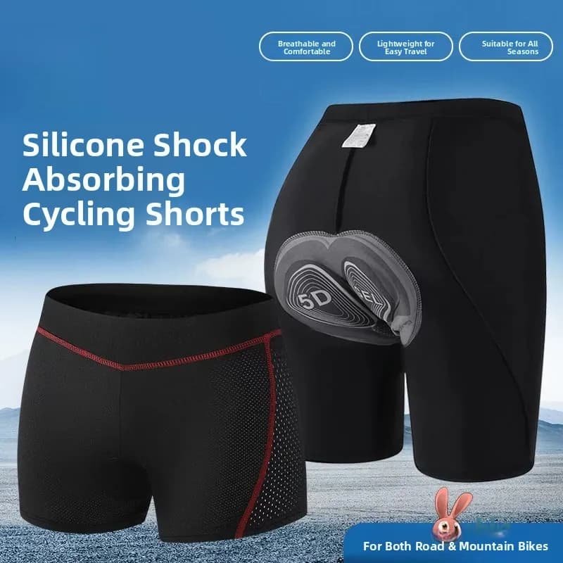 Thickened Silicone Mountain Bike Riding Pants High Elasticity Men's Padded Shorts Quick Dry All Seasons Cycling Gear Comforta...