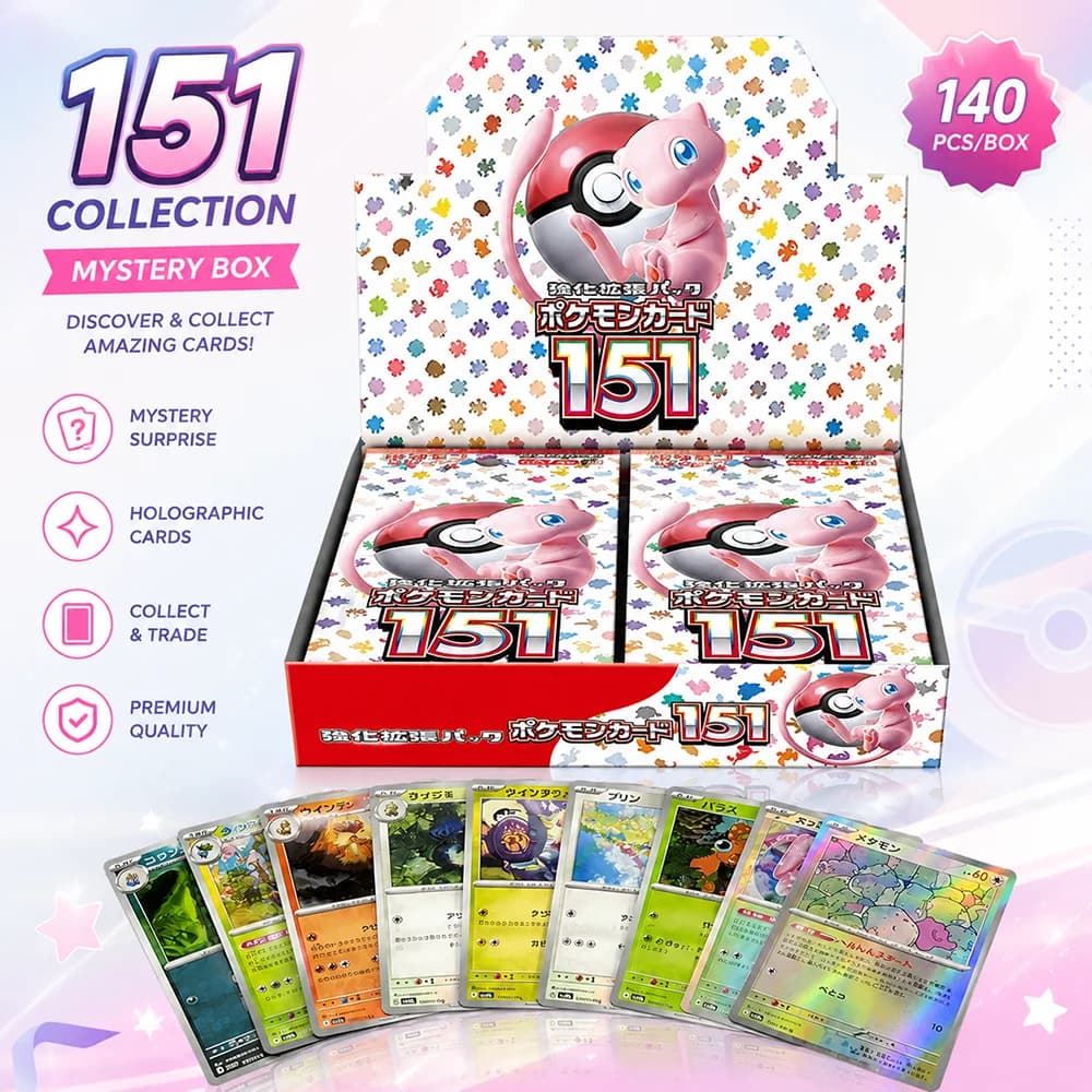 140Pcs PTCG SV2a Scarlet & Violet 151 Expansion Japanese Version Card Collection Classics Expansion Booster Box Trade Card Gifts