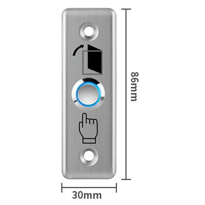 LUCKING DOOR LED retroilluminazione pulsante di uscita in acciaio inossidabile interruttore a pressione rilascio apri sensore porta per controllo accessi-argento