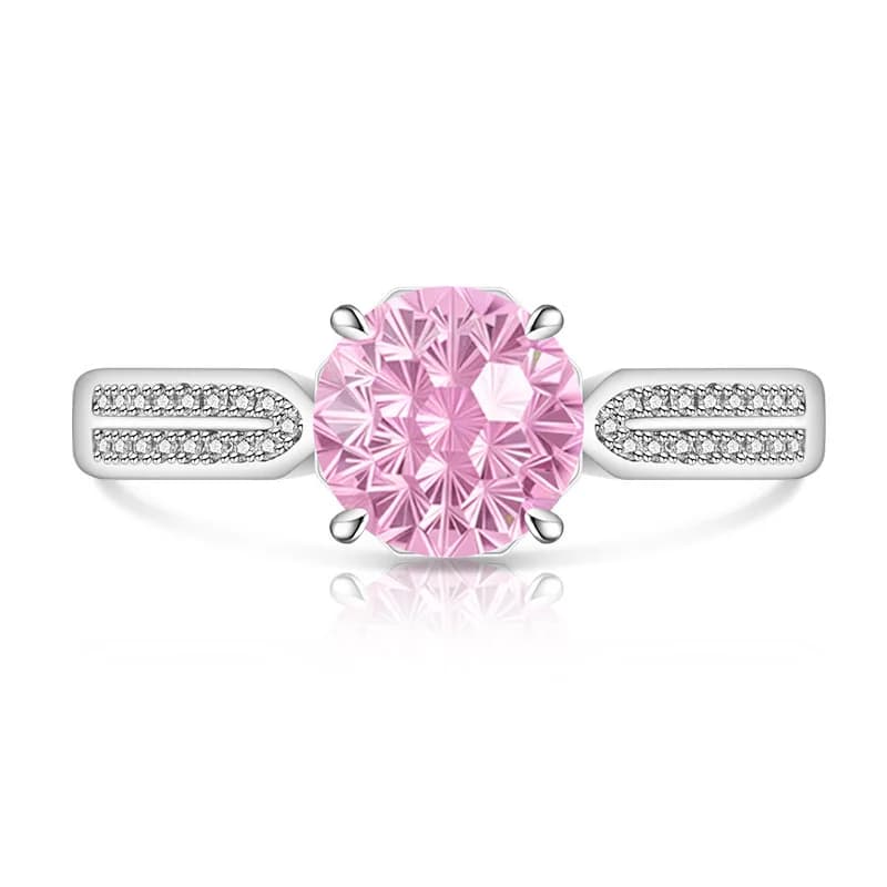 Anello in Argento Sterling 925 con Diamante ad Alto Contenuto di Carbonio, Taglio Dahlia, Scintillante, Gioiello di Lusso Semplice ed Elegante per Donna