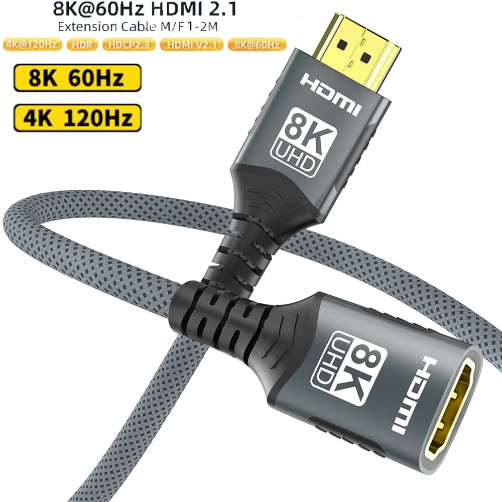 Cavo di prolunga HDMI 2.1 8K Splitter cavo HDMI 2.1 Adattatore 8K@60Hz 4K@120Hz per HDTV RTX PS5 TV Xbox eARC HDR Video PC portatile