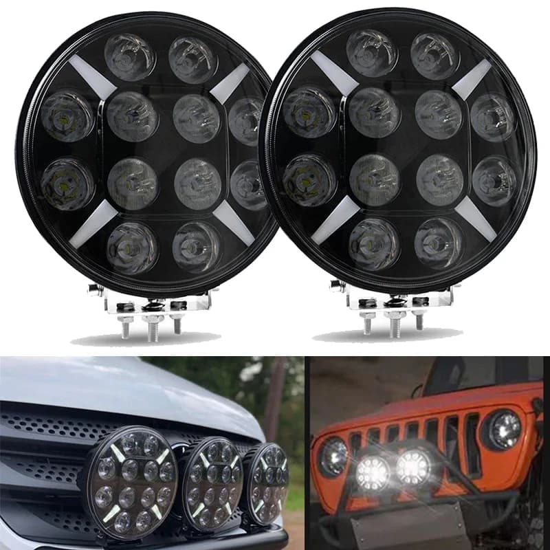1PC 9 "Rotonda Off Road Light LED Truck di guida LED Faretto da lavoro Faro Flash con indicatore di direzione Luce di guida per camion