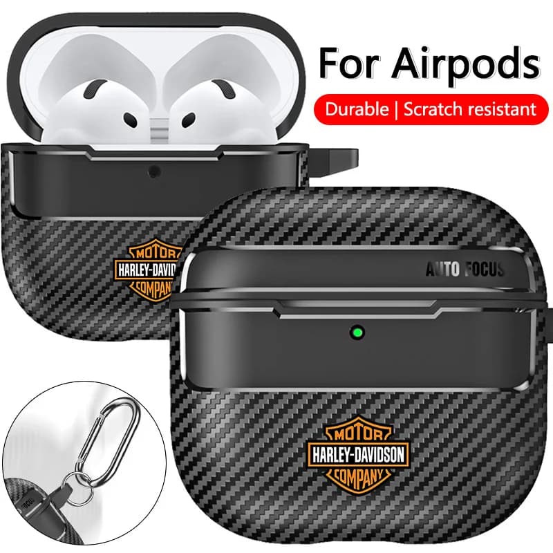 Soft Earphone Case For Apple AirPods 4 2024 Cover for Airpod Pro 1 2 3 4th With keyring For Harley Davidson Styling Accessories