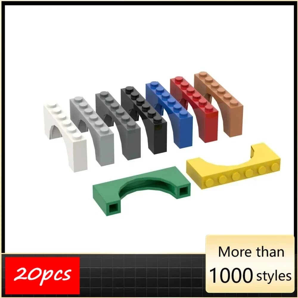 20PCS High-Tech Assemble Particle 15254 Arch 1x6x2 Building Blocks Kit Part Idea DIY Toys For Children Birthday Gifts