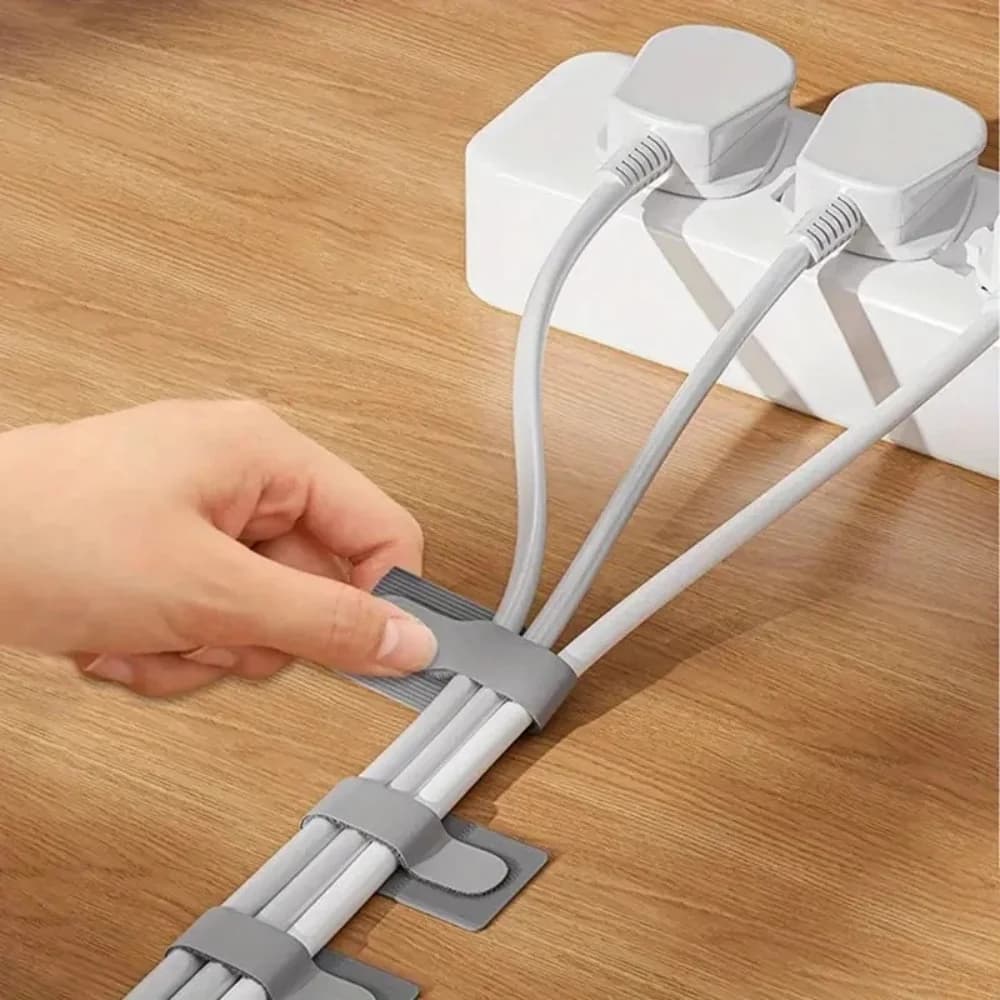 10/20/40PCS Reusable Cable Ties Velcro Ties Self-Adhesive Power Cables Holder Adjustable Cord Storage Desktop Organiser Manager