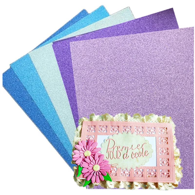 12pcs Glitter Cardstock Background Paper Card Making A4 250gsm Scrapbooking Paper Origami for DIY Art Craft Stamp Dies Tools
