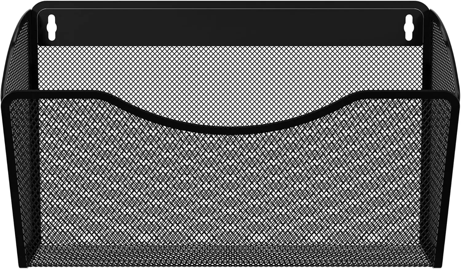 Wall File Organizer, Metal Mesh Hanging Folder Holder for Letter/A4, Black